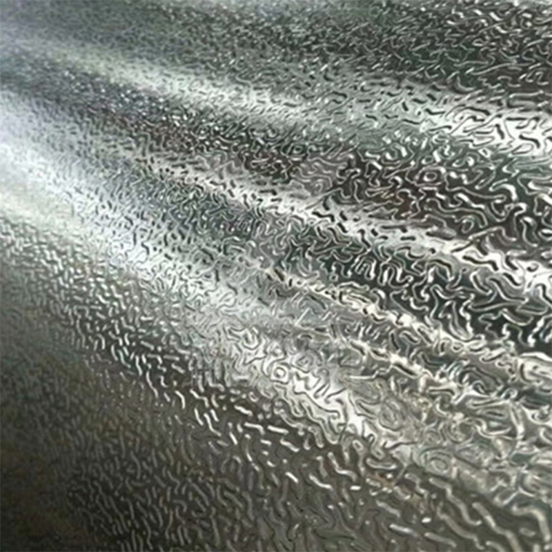 Détail de la texture d’une tôle aluminium gaufrée